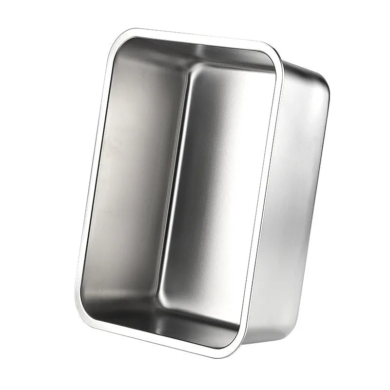 Large anti-wear stainless steel cat litter box, 60x40x20 cm, with smooth metal finish