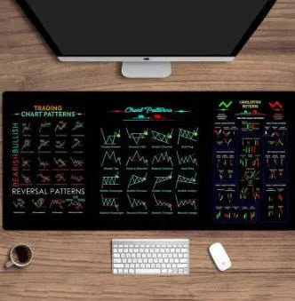 Black rubber mouse pad on a desk, showing anti slip underside and custom print area.