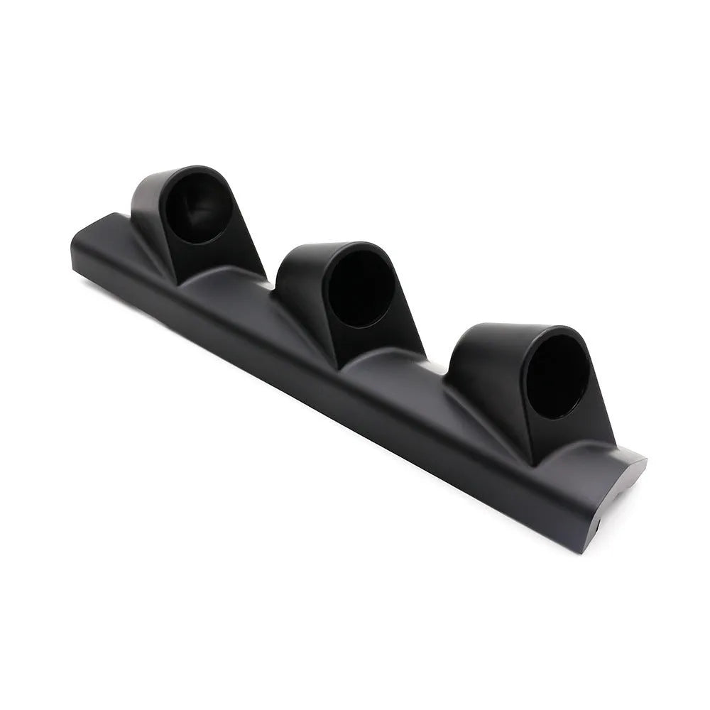 Black car instrument stand with three-hole mounting pattern for 52mm gauges