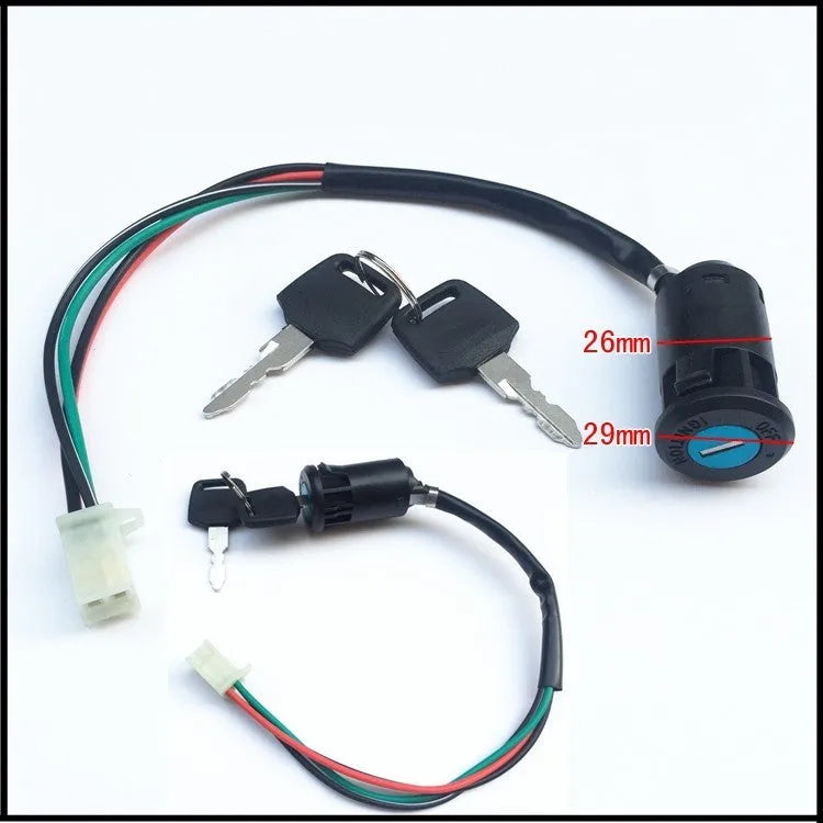Waterproof electric car door lock with plastic housing and multiple wiring configuration options
