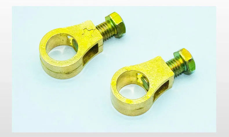 Pure copper automotive battery clamp with hinged design