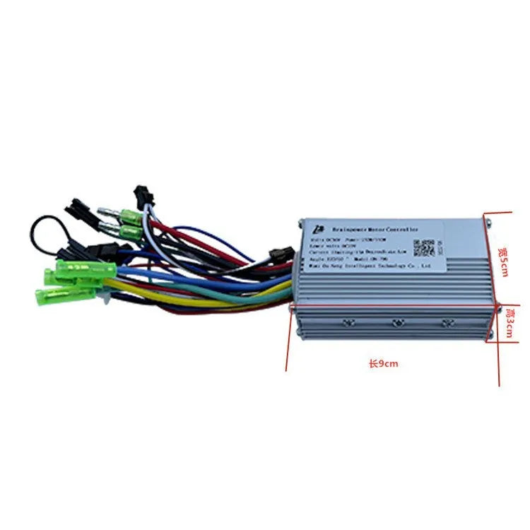 6-tube electric bicycle scooter controller measuring 9×5×3cm for 24V 36V 48V 250-350W systems