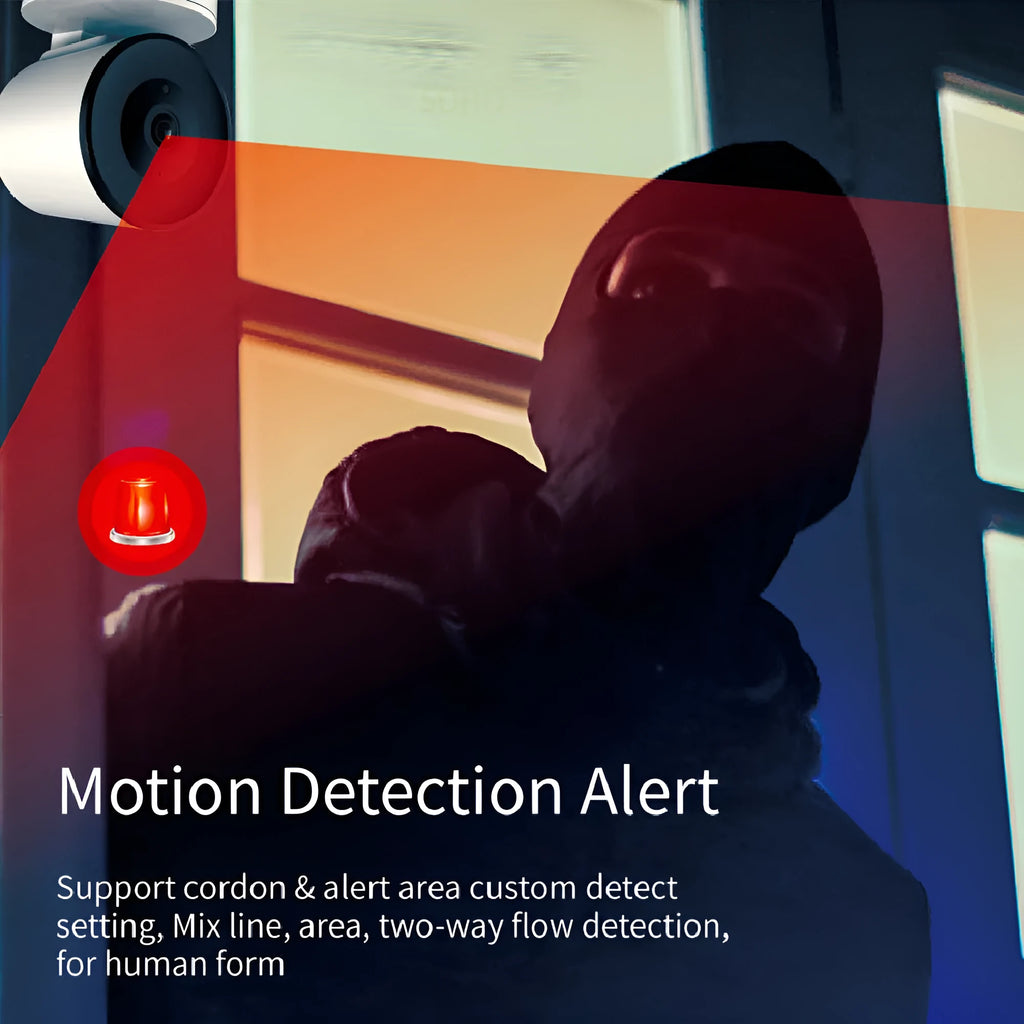 Smart WiFi security camera with 1080P HD resolution and automatic motion detection tracking