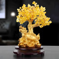 Citrine small water turtle money tree Feng Shui ornament in Chinese style resin