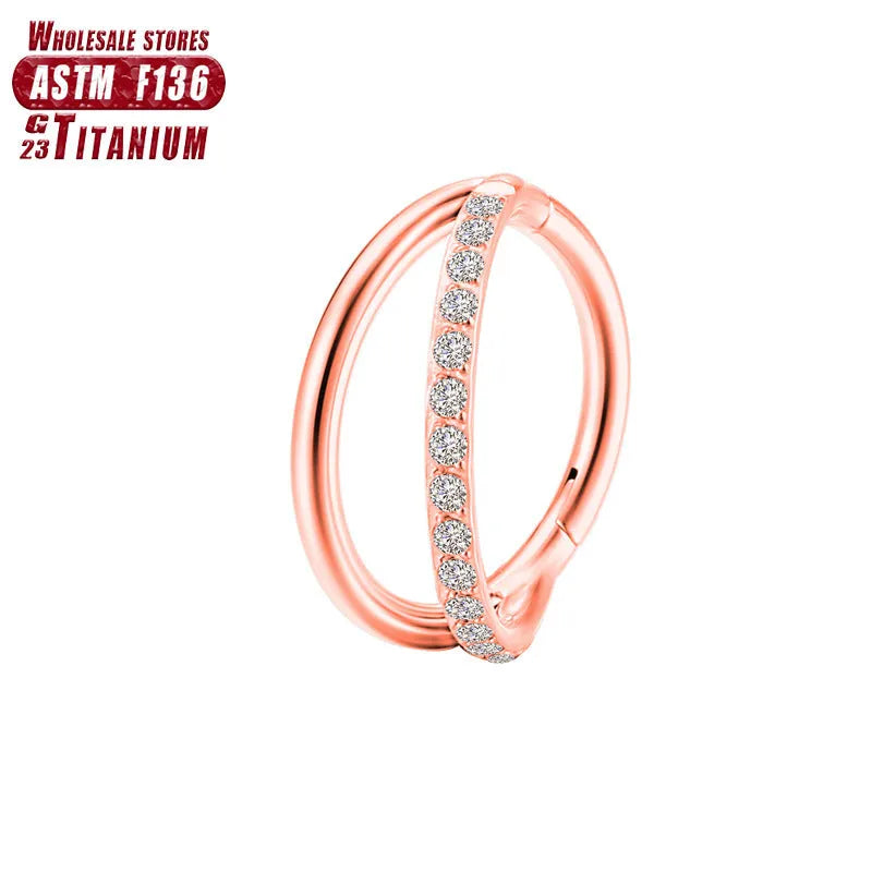 Titanium alloy nose ring body jewellery in silver, gold, black, rose gold and colourful finishes