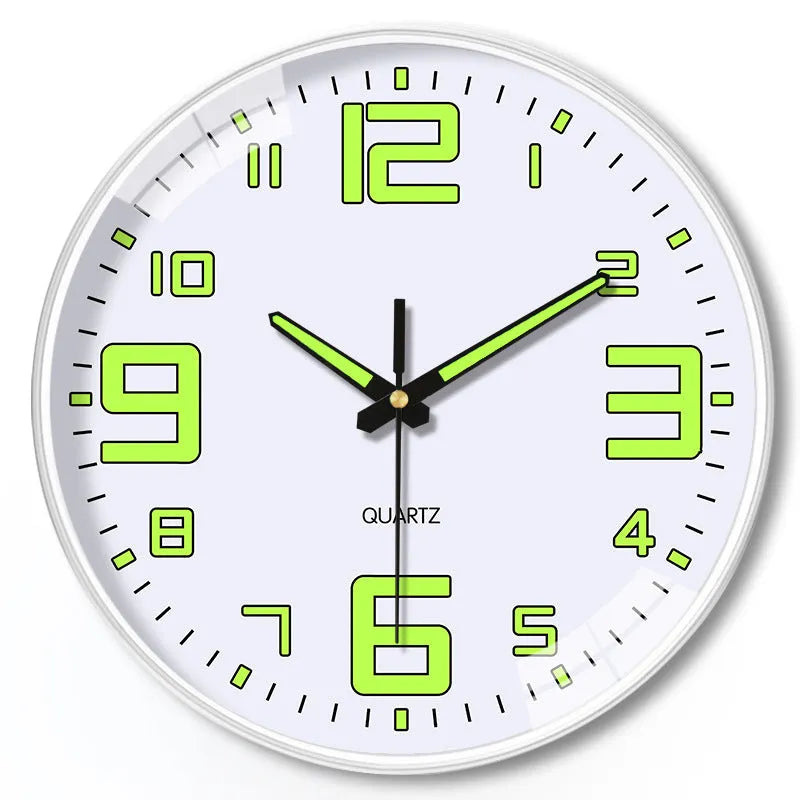 8 inch 20cm luminous wall clock in modern style with plastic construction