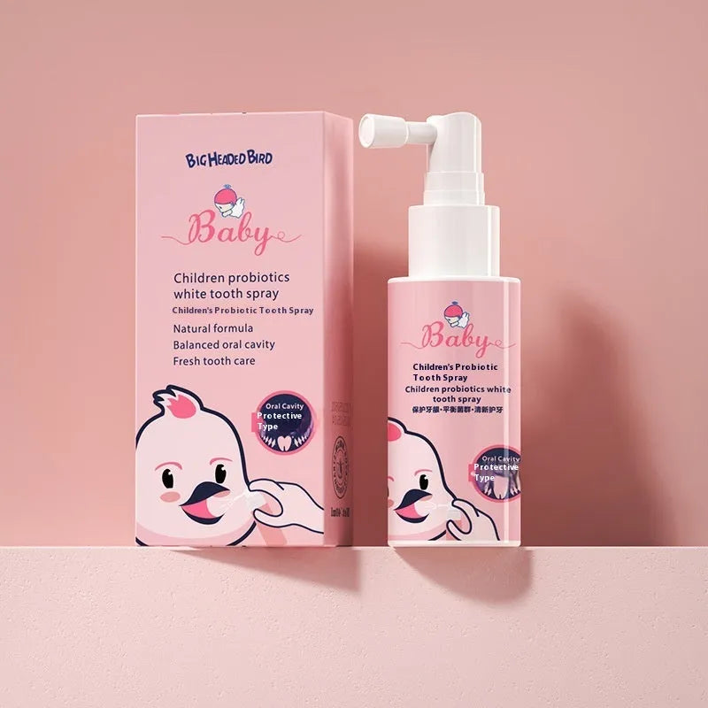 Children's probiotics white teeth cleaning spray bottle in 40ml size with anticavity function