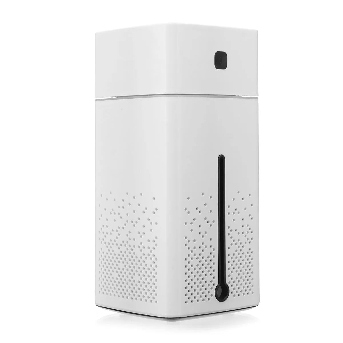 Black and white desktop humidifier with USB port and 1000ml water capacity for home office use
