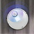 Automatic sweeping robot with compact square design for home floor cleaning.