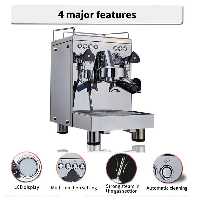 Full semi-automatic espresso machine in 310Single Coffee Maker colour with 2600W power and compact 280x430x480mm dimensions