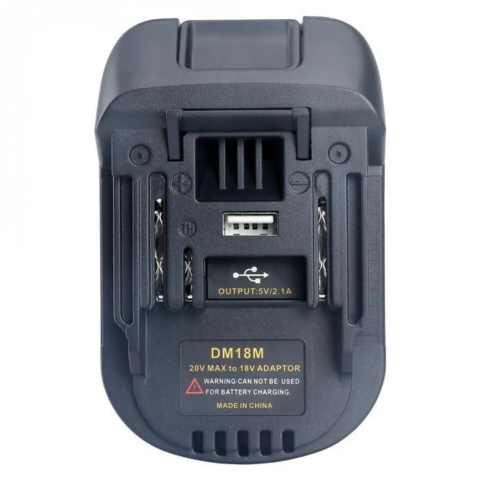 Black Milwaukee to Makita battery adaptor converter for DM18M to H99F compatibility