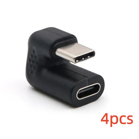 Plastic USB male to female adapter extension cable with U-bend connector, 4-piece pack.