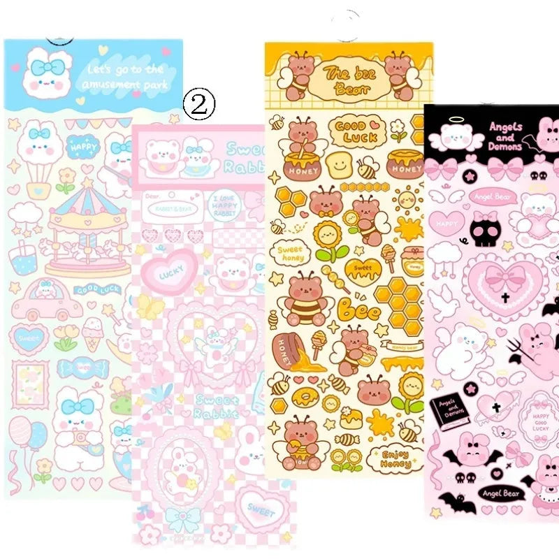Waterproof PVC agenda notebook stickers in cartoon styles for office stationery decoration