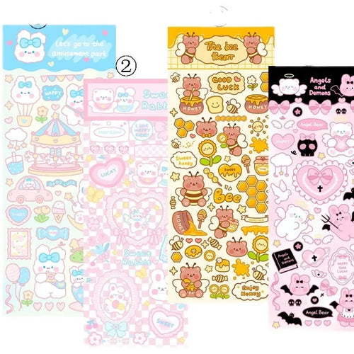 Waterproof PVC agenda notebook stickers in cartoon styles for office stationery decoration