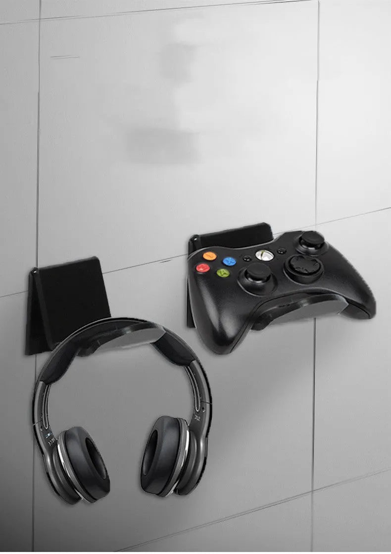 Universal game controller mounting bracket in black colour mounted behind a door