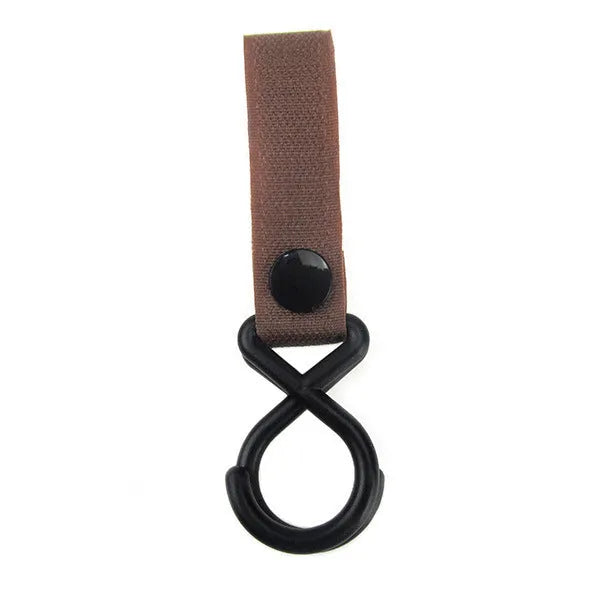Nylon Velcro luggage hook in multiple colours on white background with OPP packaging