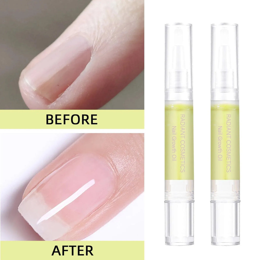 3ml nail growth treatment oil bottle with application brush for wash-free nail care