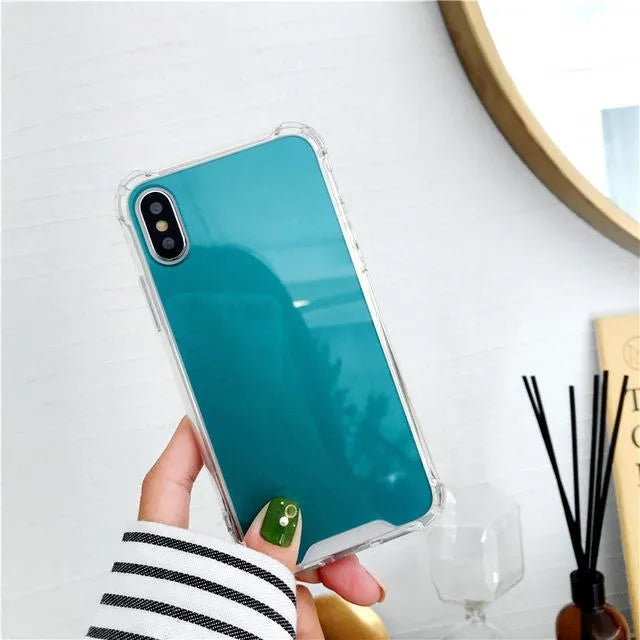 Mirror finish TPU protective phone case for iPhone in various colours