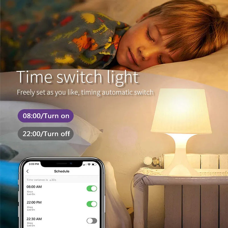 GU10 format smart wifi LED spotlight bulb with RGBCCT colour and voice control.