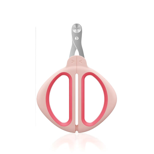 Cat nail clipper with positioning hole and stainless steel blade in blue or pink