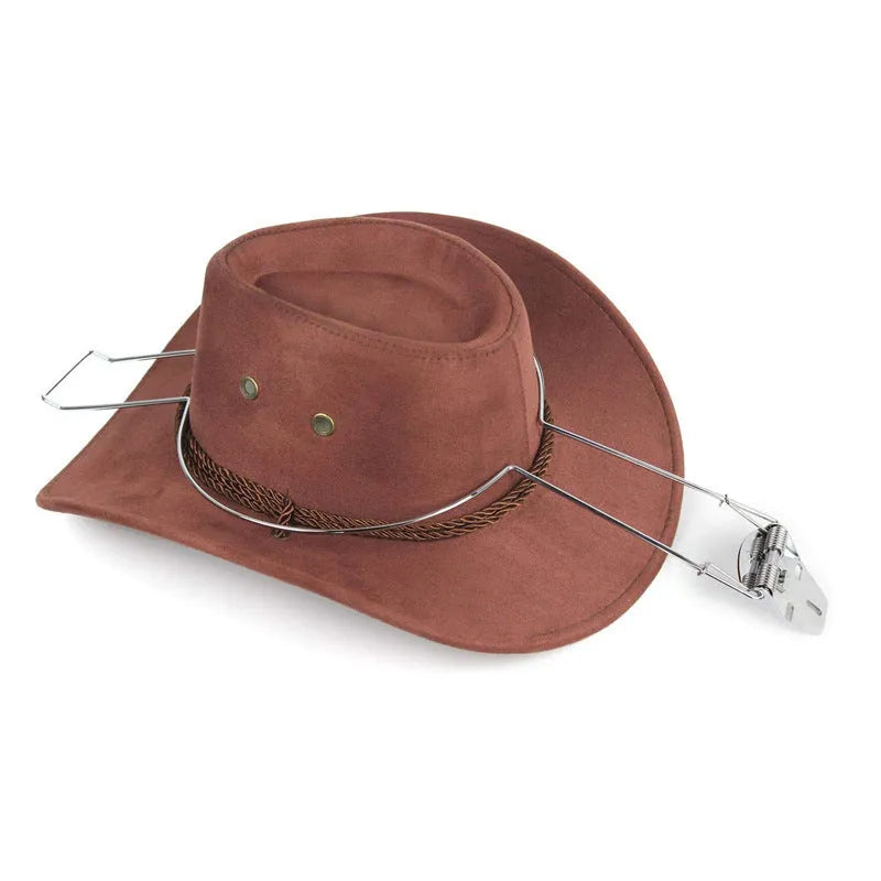 Brown chrome-plated metal coat and hat stand for hallway or entrance storage
