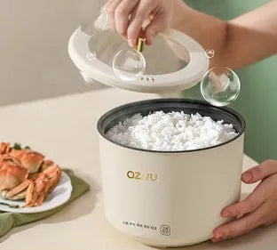 Compact round automatic rice cooker with 2L capacity for single person use