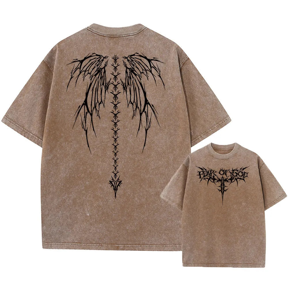 Men's oversized loose fit cotton t-shirt with drop shoulder short sleeves.