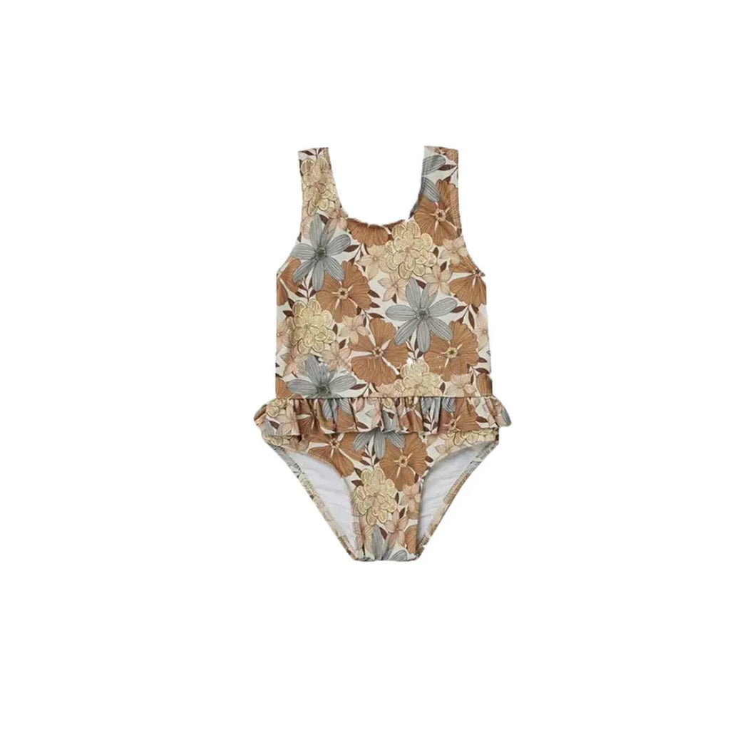 Childrens high elastic sun protection quick-drying one piece swimsuit for girls size 80-130 polyester brief style