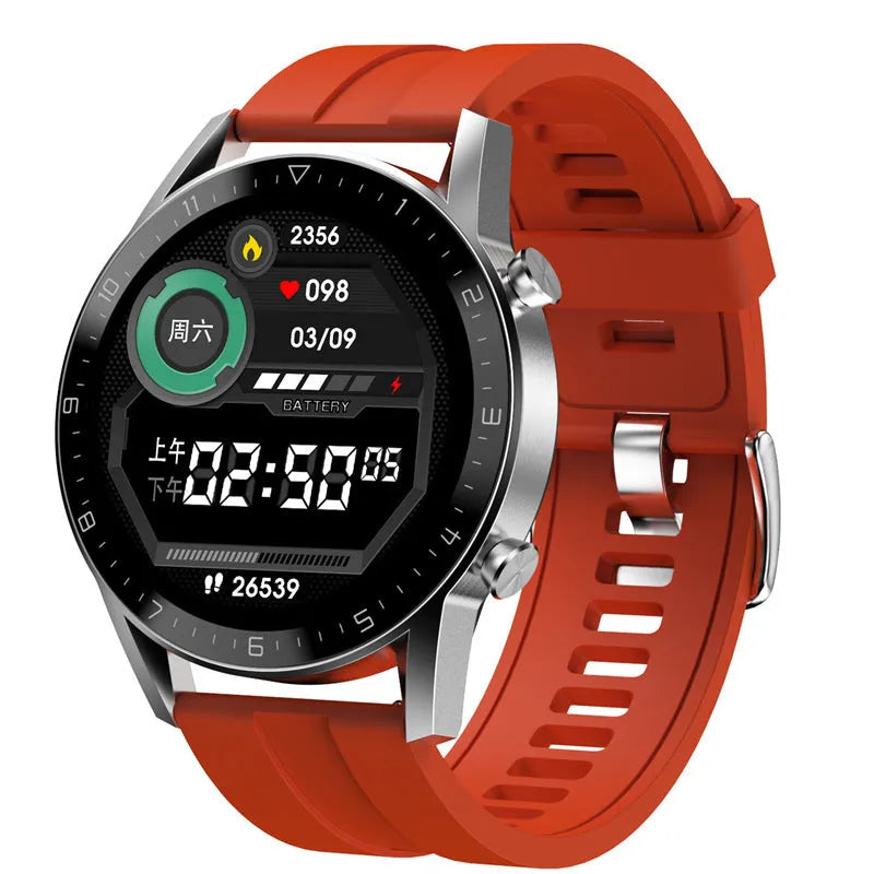 Multifunctional sports watch with leather strap and 1.3-inch touchscreen display