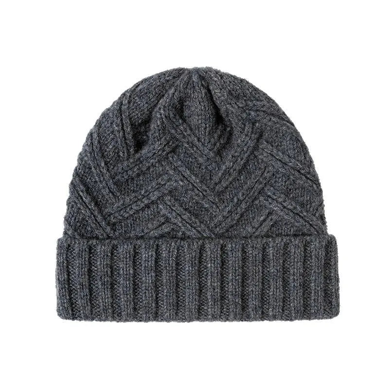 Wool knitted dome crown winter hat in six colour options on display