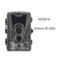 HC801A hunting camera with 36 infrared lights and 2.4-inch LCD screen mounted outdoors