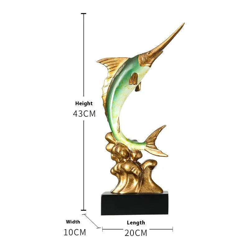 European Swordfish wall decoration in resin and plastic available in four colours.