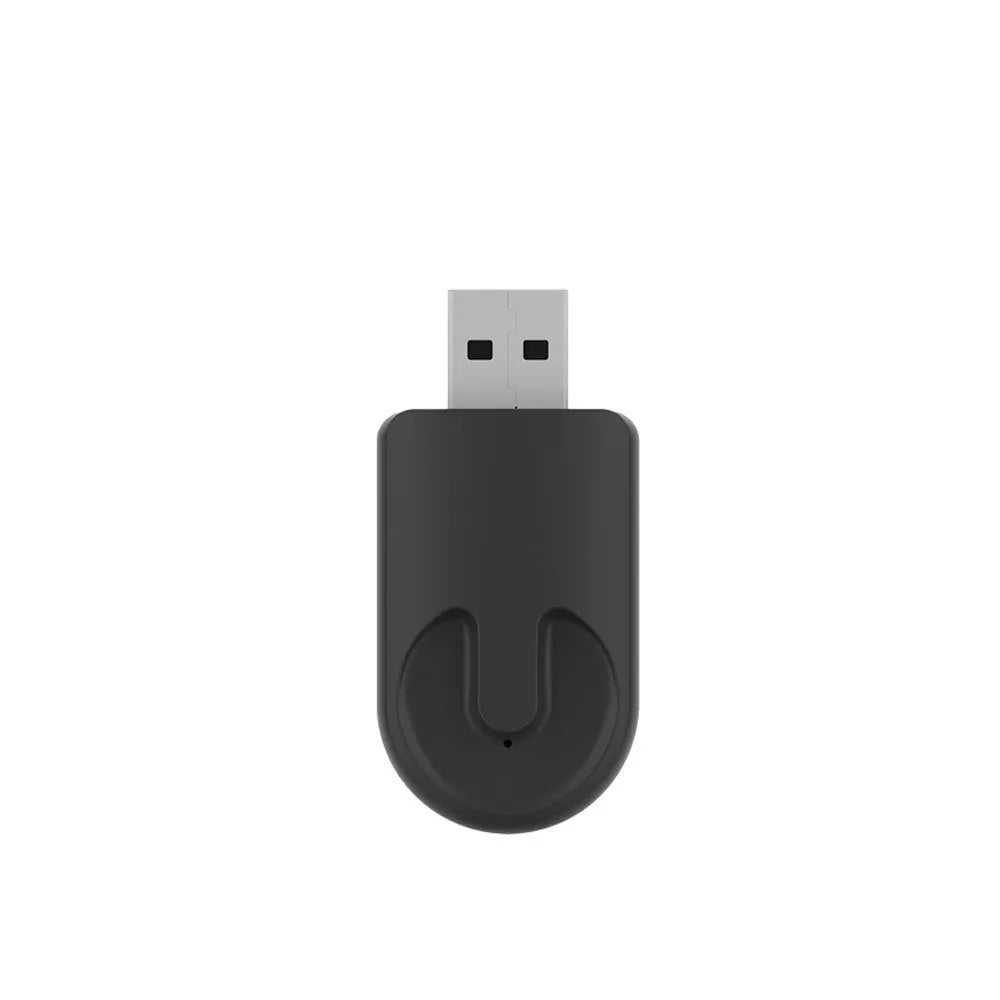 Small black USB CarPlay wireless data adapter measuring 26x55x13mm with single USB interface