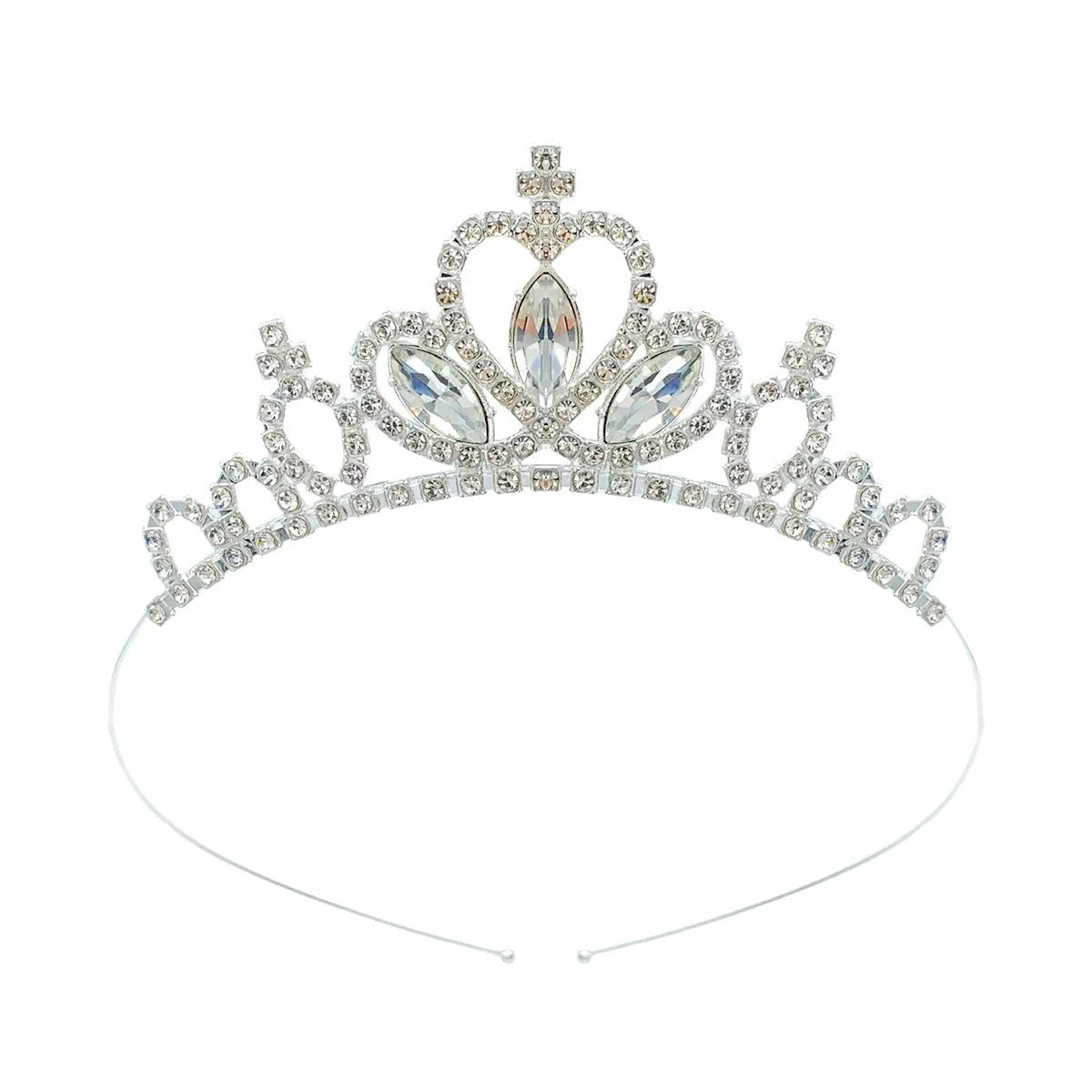 Girl's alloy princess crown with electroplated finish and crystal accents