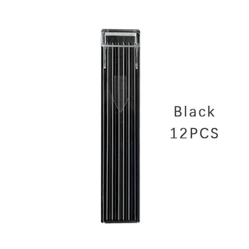 Box of 12 multicoloured 0.5mm mechanical pencil leads for drawing and writing.