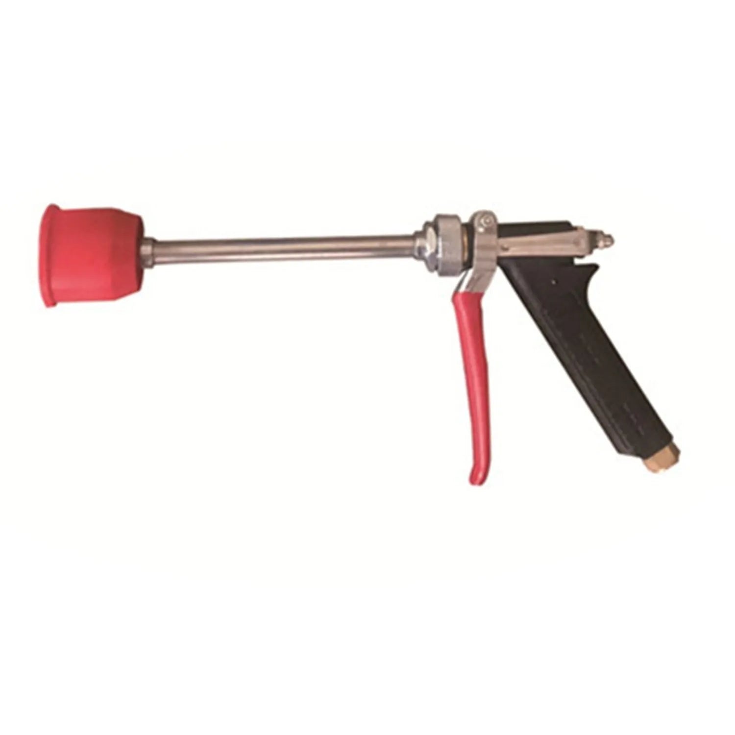 A plastic submachine gun style adjustable high-pressure spray gun for agricultural use.
