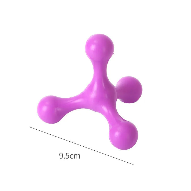 9.5cm beef-flavoured silicone chew toy for small dogs in blue, green, purple, red colours