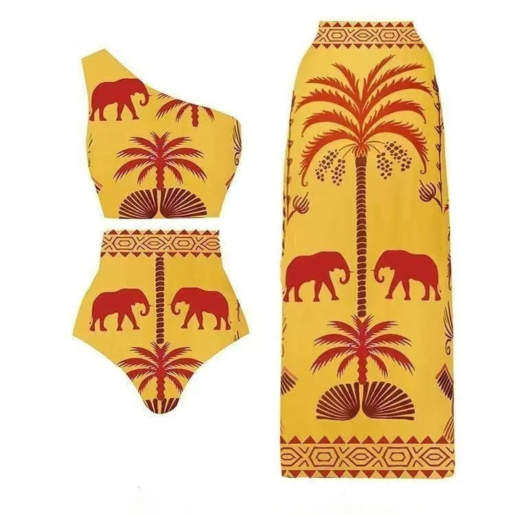 Women's black one-piece swimsuit made from polyester fabric, shown in size M.