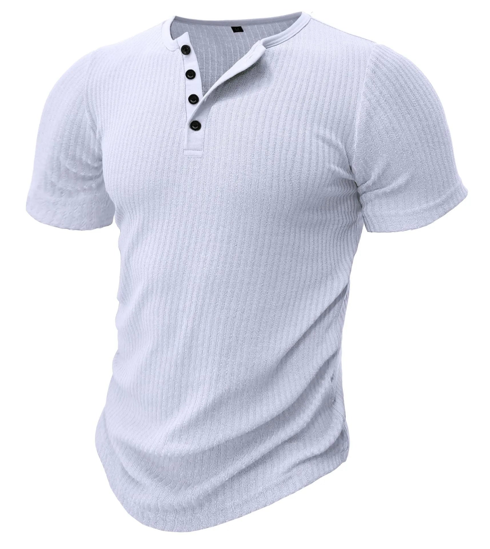 Men's slim-fitting sports T-shirt in polyester available in five colours with muscle emphasis design