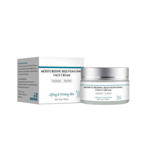 30g jar of anti-aging facial cream with hyaluronic acid and vitamin E.