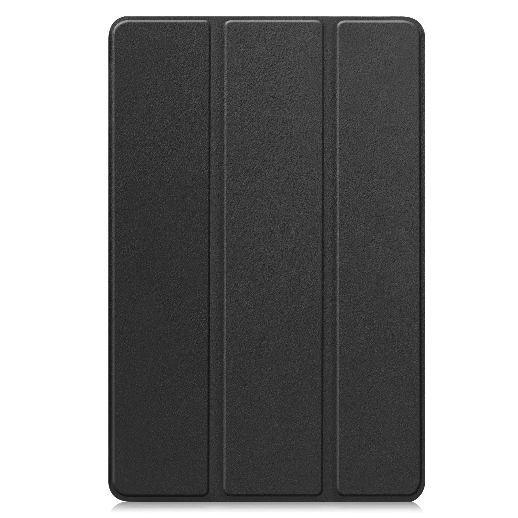 Samsung Tab S10 FE Plus 13.1-inch leather case in tri-fold stand position showing PC hard shell.
