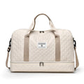 Oxford cloth large capacity travel bag in khaki colour with 36-55 litre storage for leisure trips