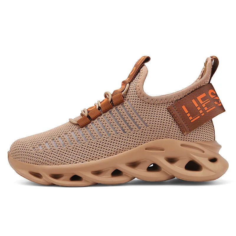 Kids coconut fabric sneakers with Velcro fastening in black, khaki or white colours