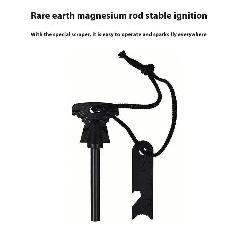 Butterfly-shaped outdoor survival tool with stainless steel bottle opener and fire starter