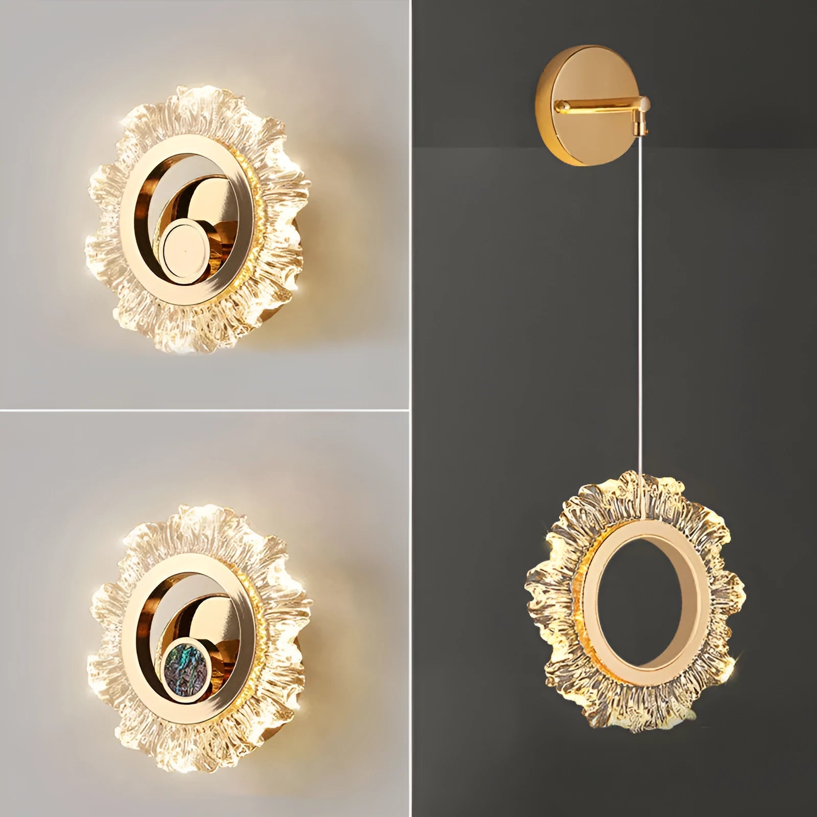 High Sense modern wall lamp with acrylic shade and tricolour lighting options for bedroom ceiling installation