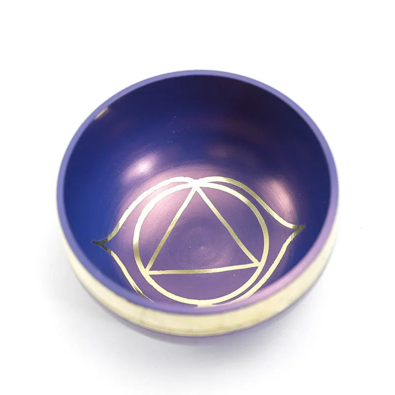 Handmade colourful Himalaya singing bowl 7.8cm diameter with mallet for meditation and sound therapy