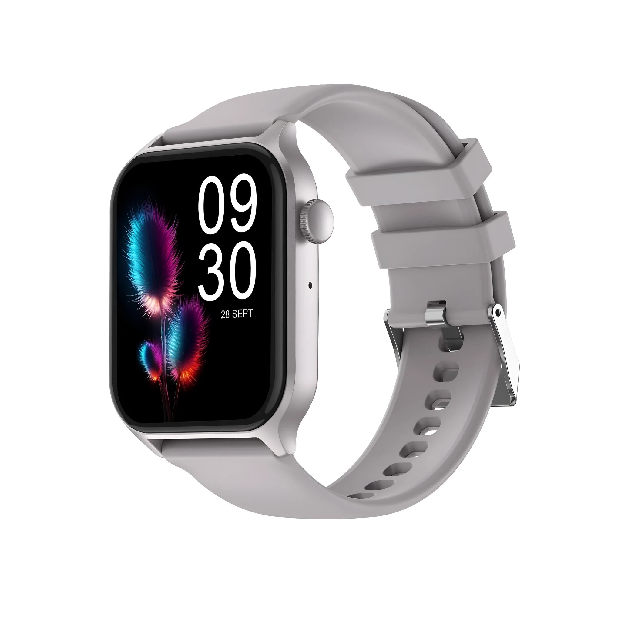 Z145 smart watch with touch screen displaying health stats, shown in a choice of black, grey, gold, silver, and violet colours.