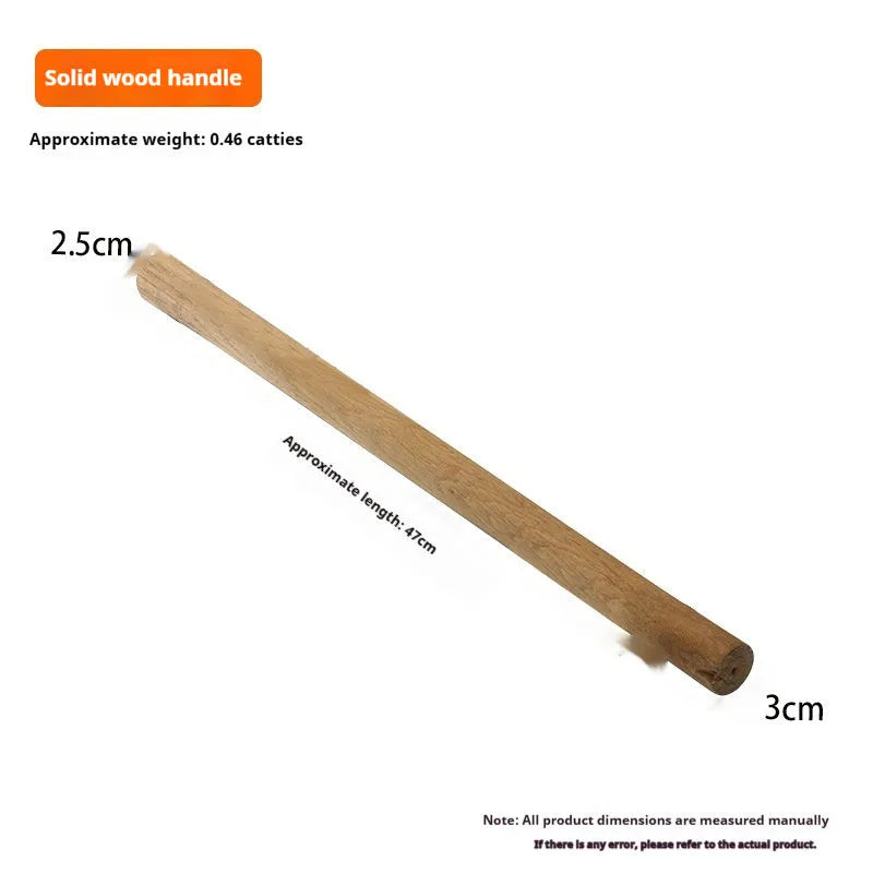 A selection of square-profile locust wood handles for axes, sickles, and a hoof hoe in various lengths.