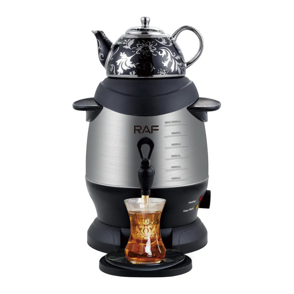 Double-layer large capacity thermal stainless steel kettle 6L in black or white