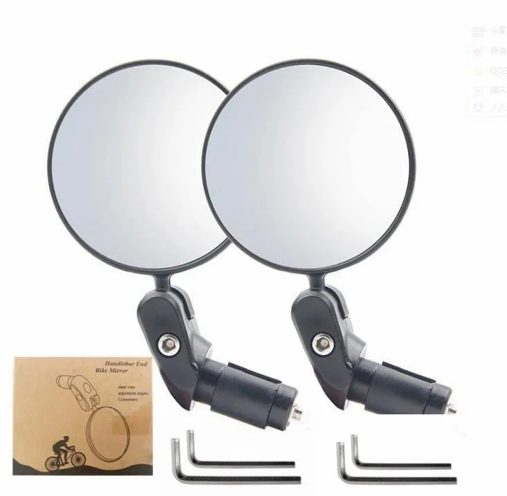 Black convex rearview mirror for mountain highway vehicles with 7cm diameter reflector